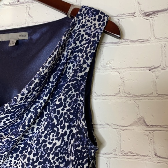 Bice patterned Drop Waist Drape Neck Flared Dress - Picture 7 of 12